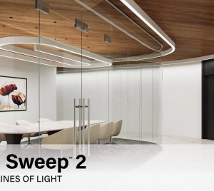 Curvilinear Suspended LED Fixture for Seamless Continuous Lines of Architectural Lighting