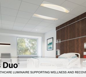 Recessed Overbed LED Fixture with Ambient, Reading, Exam, and Circadian Lighting Modes for Patient Rooms
