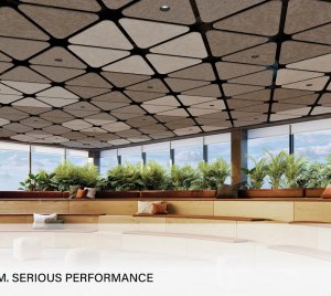 Acoustic Pendant Light with Circle, Ovo, and Triangle Shapes for Commercial, Hospitality, and Educational Interiors