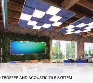 Architectural Ceiling Lights with Frameless LED Solid or Hollow Diffuser, Acoustic Integration, and PoE Network Controls