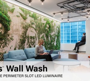 Indirect Perimeter LED Wall Wash Light with Concealed Optics, and 0-10V, Lutron, and DALI Compatibility