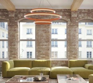 Multi-Ring LED Chandelier with Tunable White and RGBW Color-Changing Lighting Options