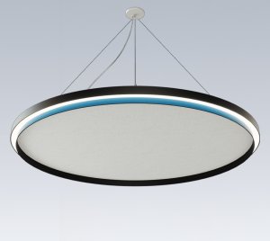 Acoustic Ring LED Pendant with Direct and Indirect Lighting Distribution for Commercial Spaces