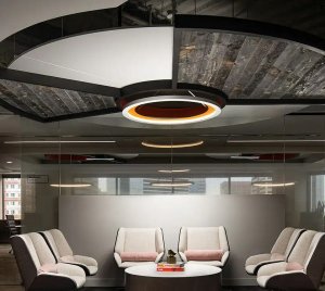Modern Circular LED Pendant Light and Surface-Mount Ceiling Fixture with Architectural Minimalist Design
