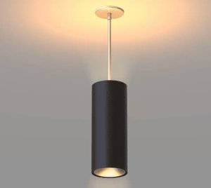 Indirect Cylinder LED Pendant Light with Single-Point Suspension for Modern Architectural Ceilings