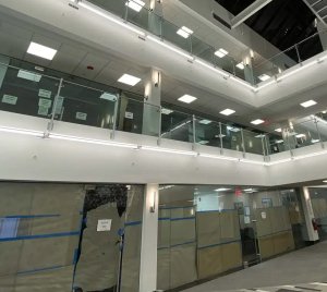 360-Degree LED Tube Luminaire in Vertical Pendant, Horizontal Pendant, Wall Sconce, and Wall-to-Wall Configurations