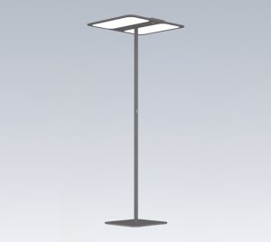 Office Floor Lamp with Color Tune Technology and Dual LED Panels for Modern Double Workstations