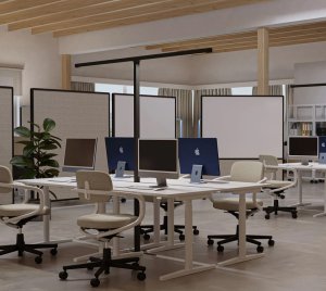 Coworking Office Island High CRI LED Floor Light with Smart App Control and Swarm Grouping Features