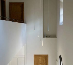 Designer Ceiling-Mounted Six-Light LED Chandelier for Dining Tables, Kitchens, or Living Areas