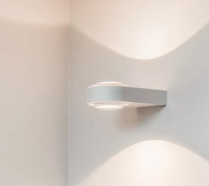 Dimmable Wall-Mounted LED Light with Ambient Upward and Downward Glow for Bathrooms, Hallways, and Stairwells