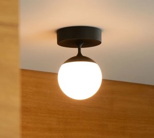 Smart Ceiling-Mounted LED Light with Hand-Blown Glass and Sunset Dimming for Bedrooms and Living Rooms