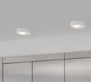 Glare-Controlled Surface-Mount LED Ceiling Light with Trailing Edge Dimming for Kitchens and Compact Interiors