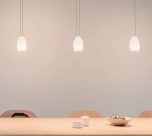 Porcelain LED Pendant Lamp for Dining Rooms with App-Controlled Dimming