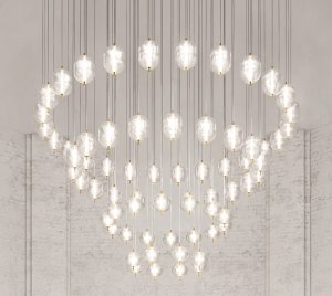 Artistic LED Suspension Light with Bohemian Crystal Diffuser Inspired by Psychedelic Art