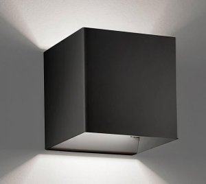 LED Wall Light in Box Form with Dual Beam Diffusion and Elegant Architectural Presence