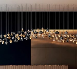 Decorative Glass LED Pendant Light for Hotels, Restaurants, and Contemporary Residential Interiors