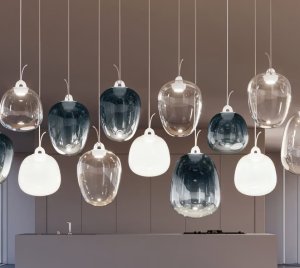 Nautical Glass Pendant Light with Floating Buoy Effect and Metallized Reflections