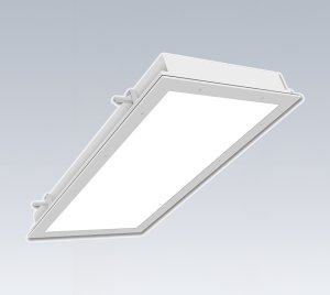 Recessed LED Cleanroom Light with Overlapping Doorframe for ISO Class 3–8 Environments
