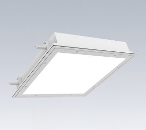 Vandal-Resistant Recessed LED Light for Flanged, Grid, and Security Ceilings in Healthcare and Correctional Centers