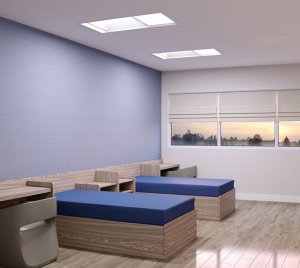 Architectural LED Troffer for Behavioral Health and Acute Care Patient Rooms