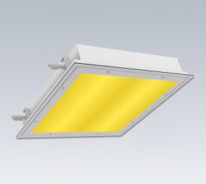 Red and Amber LED Cleanroom Light with 2500 Psi Washdown Rating for ISO Class 3–8 Environments