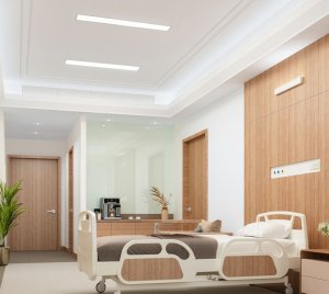Recessed Linear Patient Room LED Ambient and Exam Light for Healthcare and Hospital Environments