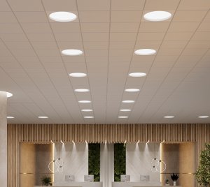 LED Troffer Light with Regressed Circular Lens for Modern Offices, Classrooms, and Healthcare Environments