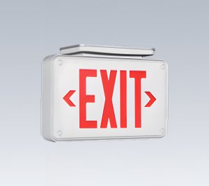 Surface Mount Single-Face LED Exit Sign with Internal Battery Backup for Wall or Ceiling Installation