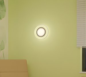 LED Wall Fixture with Dynamic RGBW Perimeter and Static White Center Light for Medical Facilities, Nursing Stations, and Patient Rooms