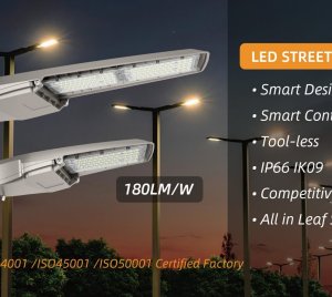 LED Street Lamp with DALI Dimming, 1–10V Control, and Optional Motion Sensor for Adaptive Urban Lighting