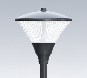 LED Post Top Street Light with Architectural Elegance for Streetscapes, Parking Areas, Parks, and Residential Roads