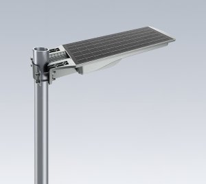 Integrated LED Solar Street Light with Slim All-in-One Design, Wireless Remote Control, Timer Dimming, PIR Motion Sensor, and Daylight Sensor