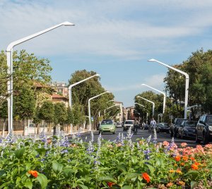 Architectural Street Lighting System for Urban and Public Spaces with Modular Columns and Customizable Heights