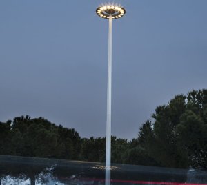 High Mast Light with Modular LED System and Smart Control Options for Roundabouts, Car Parks and Pedestrian Plazas