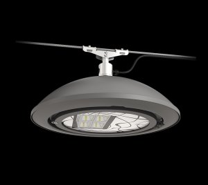 Cable-Suspended LED Street Light with Smart Control Interface for Narrow Urban Roads