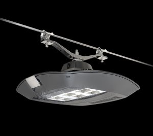 Cable-Suspended LED Street Light for Catenary Installations Over Roads, Squares, and Avenues