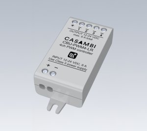 Casambi Bluetooth Controllable 4-Channel PWM Dimmer for Constant Voltage LED Strips and Modules with Full RGBW and Tunable White Control