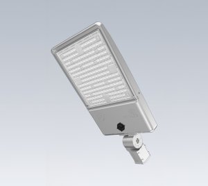 LED Area Light for Urban Environments, Parking Lots, and Industrial Perimeters with Zhaga-18 Socket and DALI-2 Control Integration