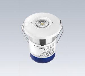 Recessed LED Emergency Ceiling Lighting Module for Extended Battery Autonomy and Power Stability
