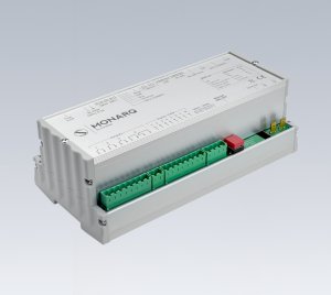 DIN Rail Mounted Lighting Control Processor with Art-Net/sACN, DMX512, BeDMX Interfaces, and Ethernet Connectivity