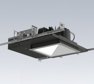 Shallow Plenum Square Aperture Wall Wash LED Downlight with Multiple Driver Selections for DALI, DMX, ELV, and 0–10V Dimming Protocols