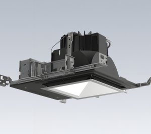 6" Square Deep Regressed LED Wall Wash Downlight with Flanged, Flangeless, and Millwork Ceiling Mount Configurations
