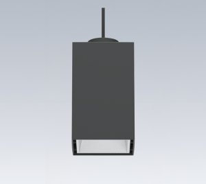 Architectural 4-Inch Square Pendant Cylinder Light with Multiple Trim Configurations and Interchangeable Optics