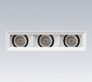 Multi-Head Recessed LED Multiples with Slot, Bevel, or Flangeless Trim Options and Independent Beam Control