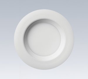 Semi-Regressed LED Wafer Downlight with Slim IC-Rated Canless Housing and Remote Driver for Direct Insulation Contact Ceiling Applications
