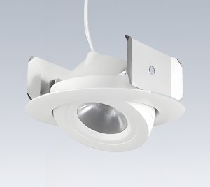 4-Inch Round Adjustable LED Retrofit Downlight with Quick Connect Electrical Adapter and White Gimbal
