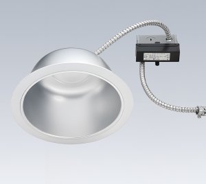 Round 8-Inch Commercial LED Downlight Retrofit Kit with Aluminum Reflector and Nonmetallic Trim Ring