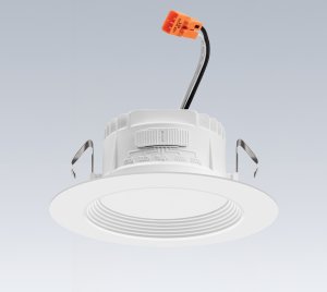 Retrofit LED Trim Kit with Medium Base Socket Adapter and Multi-CCT Options for Bathrooms, Showers, and Outdoor Soffit Use