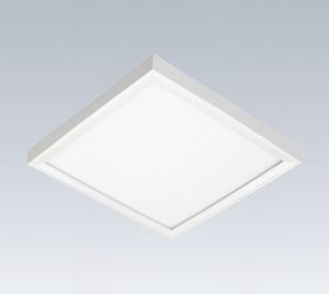 Square Surface Mount LED Downlight with Selectable CCT and Field Installable Trim Inserts