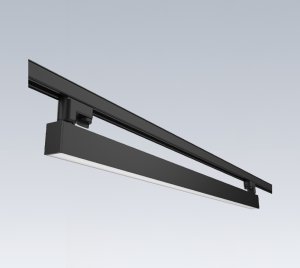 Linear LED Track Light with Flush Lens, Wall Wash, and Asymmetric Distribution for Accent or Ambient Lighting